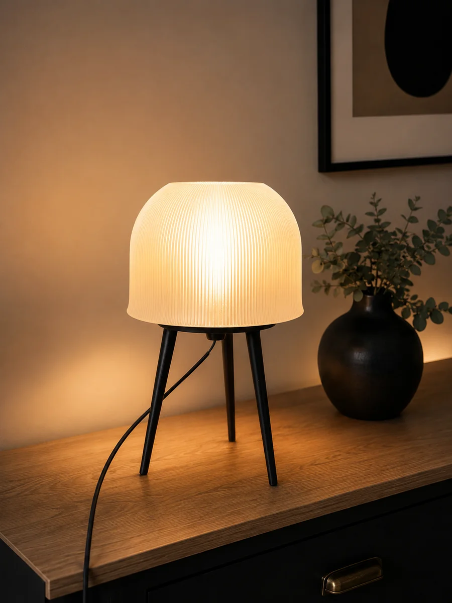 Minimal Modern Abajur Masa Lambası Tripod Ayaklı Dekoratif Gece Lambası