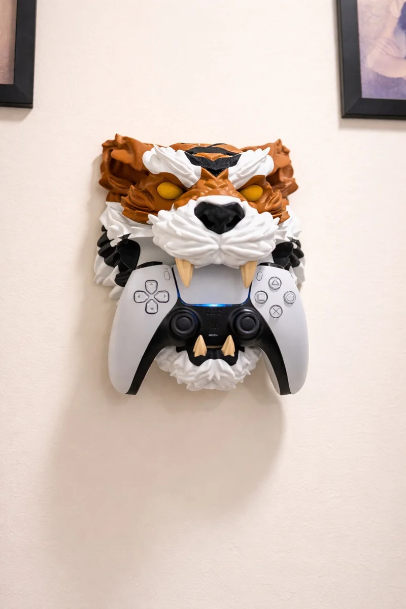 Kaplan Figürlü Oyun Kolu Tutucu – PS5 PS4 Xbox Switch Uyumlu Duvar Tipi Gamepad Standı Gaming Dekor